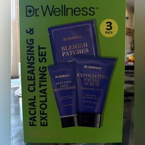 Dr. Wellness Men’s Facial Exfoliating Scrub & Moisturizer & Blemish Patches Set